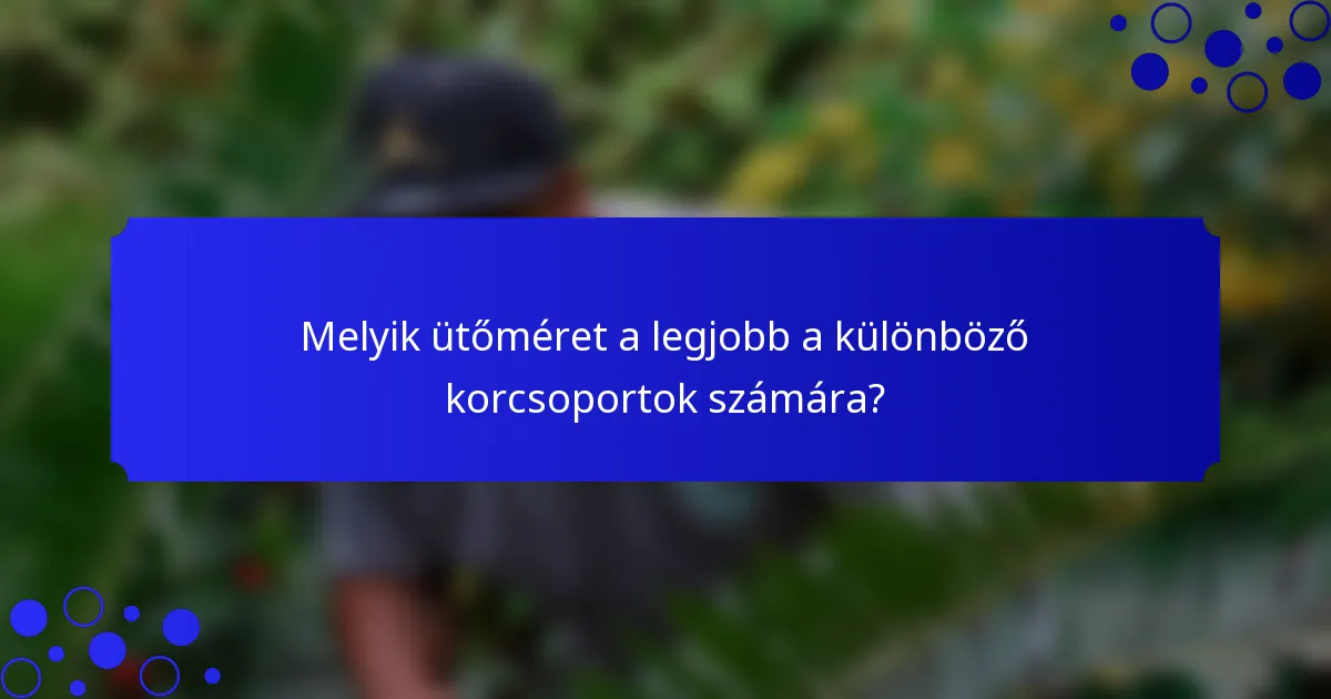 Melyik ütőméret a legjobb a különböző korcsoportok számára?